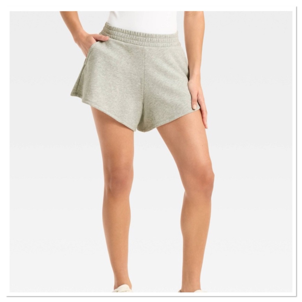 Women's 4” French Terry Light Gray Athletic Shorts all in motion